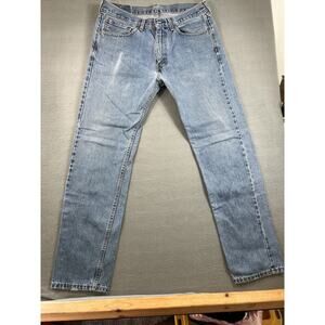 Levi's 505 Jeans 34x34 Medium Wash Blue Denim Straight Leg Casual Style